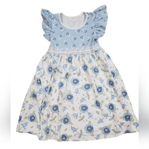 Size 8 Penelope Plumm Angel Sleeve Floral Twirl dress